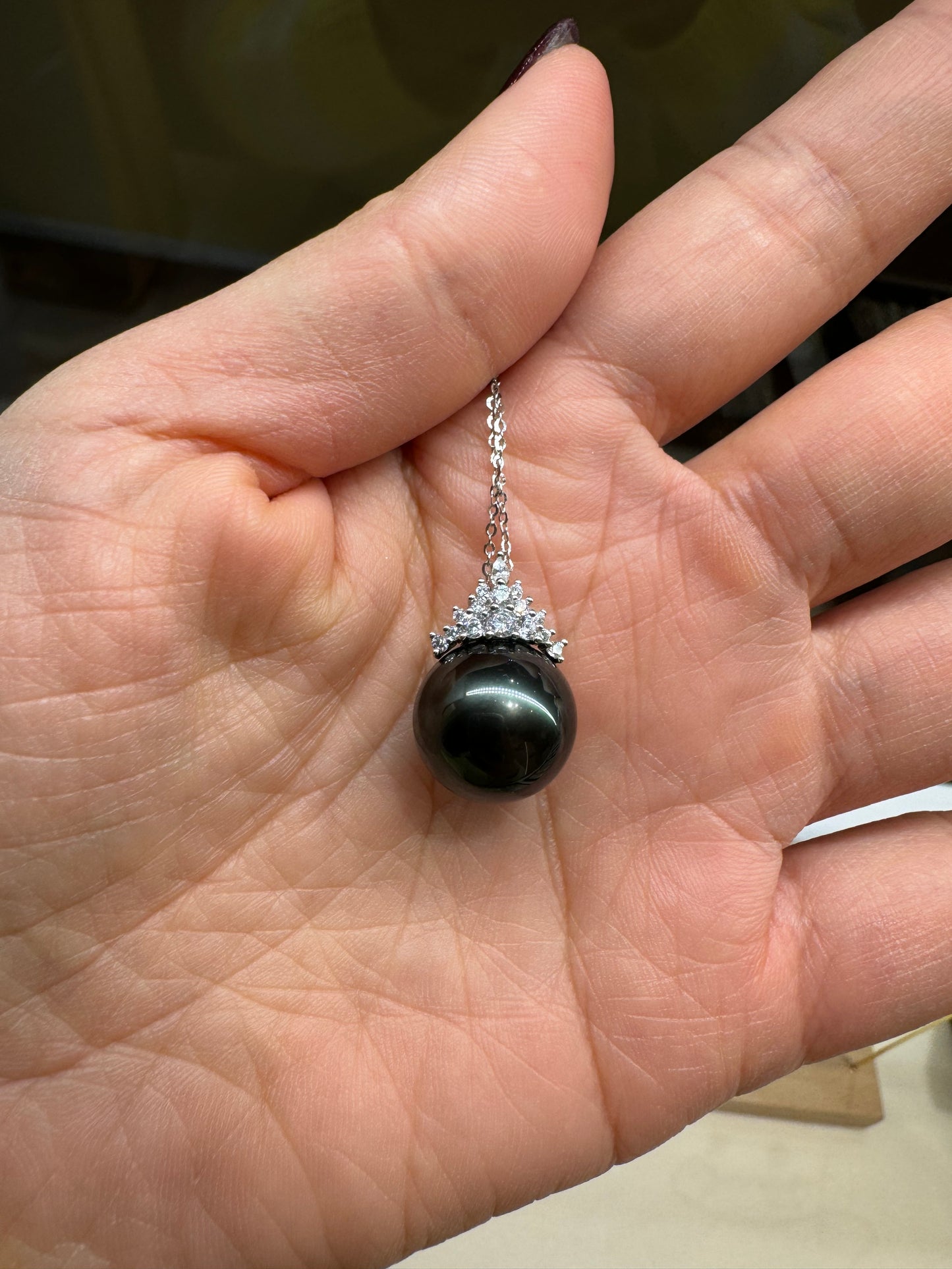 Tahitian black pearl necklace